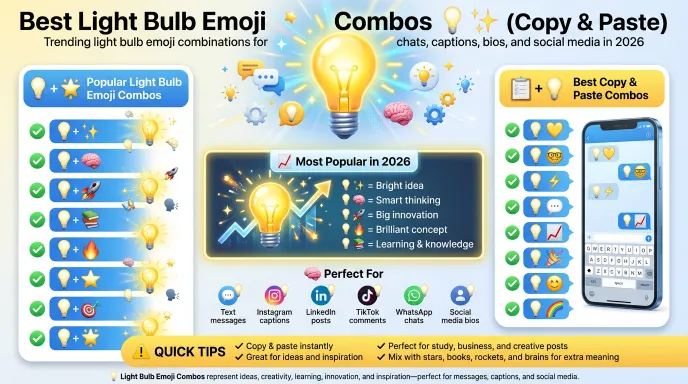 Best lightbulb emoji combos : copy & paste