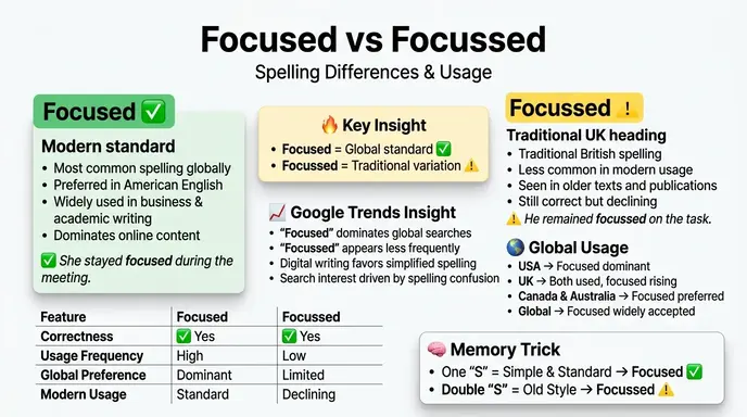 Focused vs Focussed