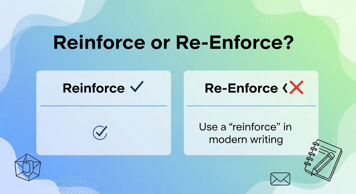 reinforce or re-enforce