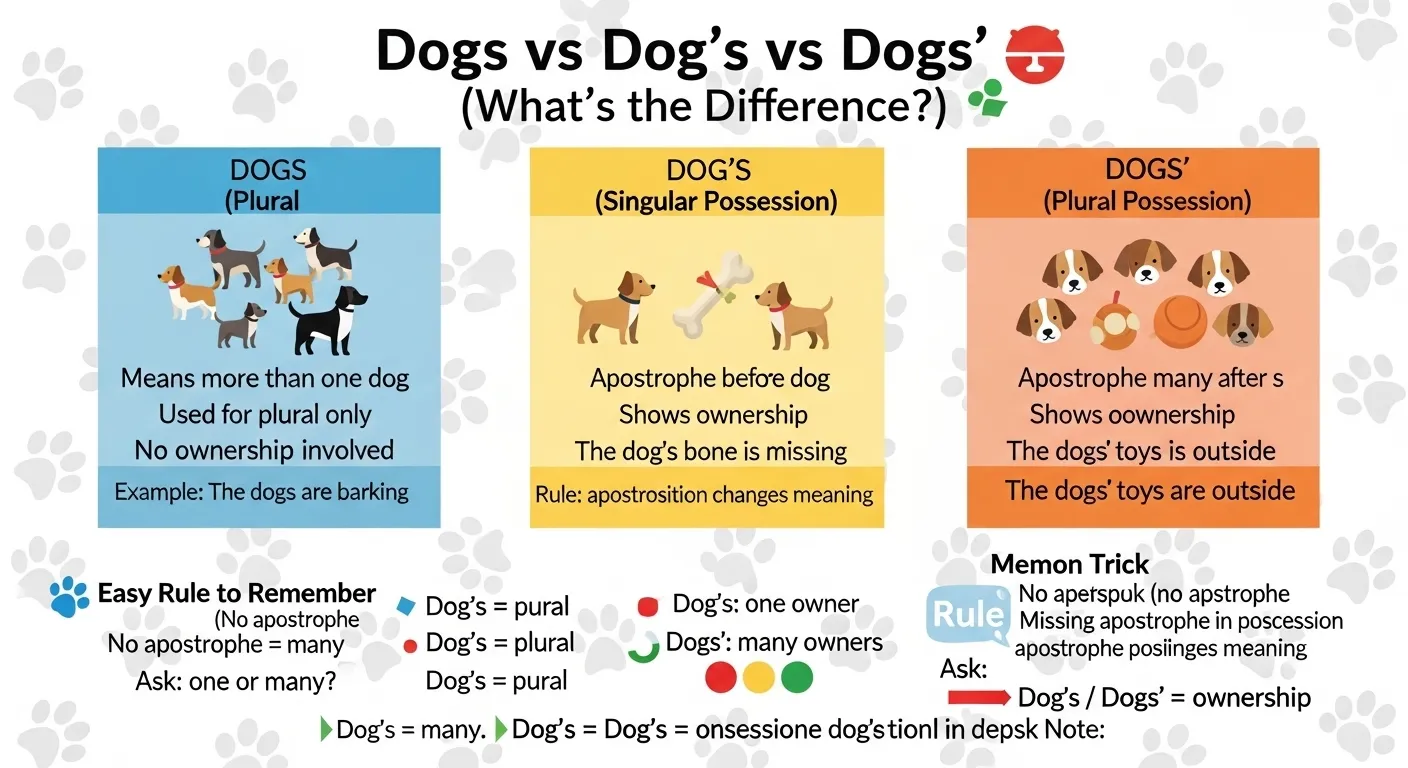 dog’s vs dogs