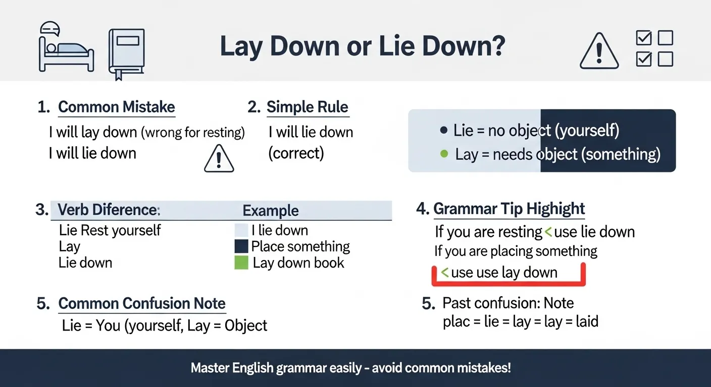 lay down or lie down