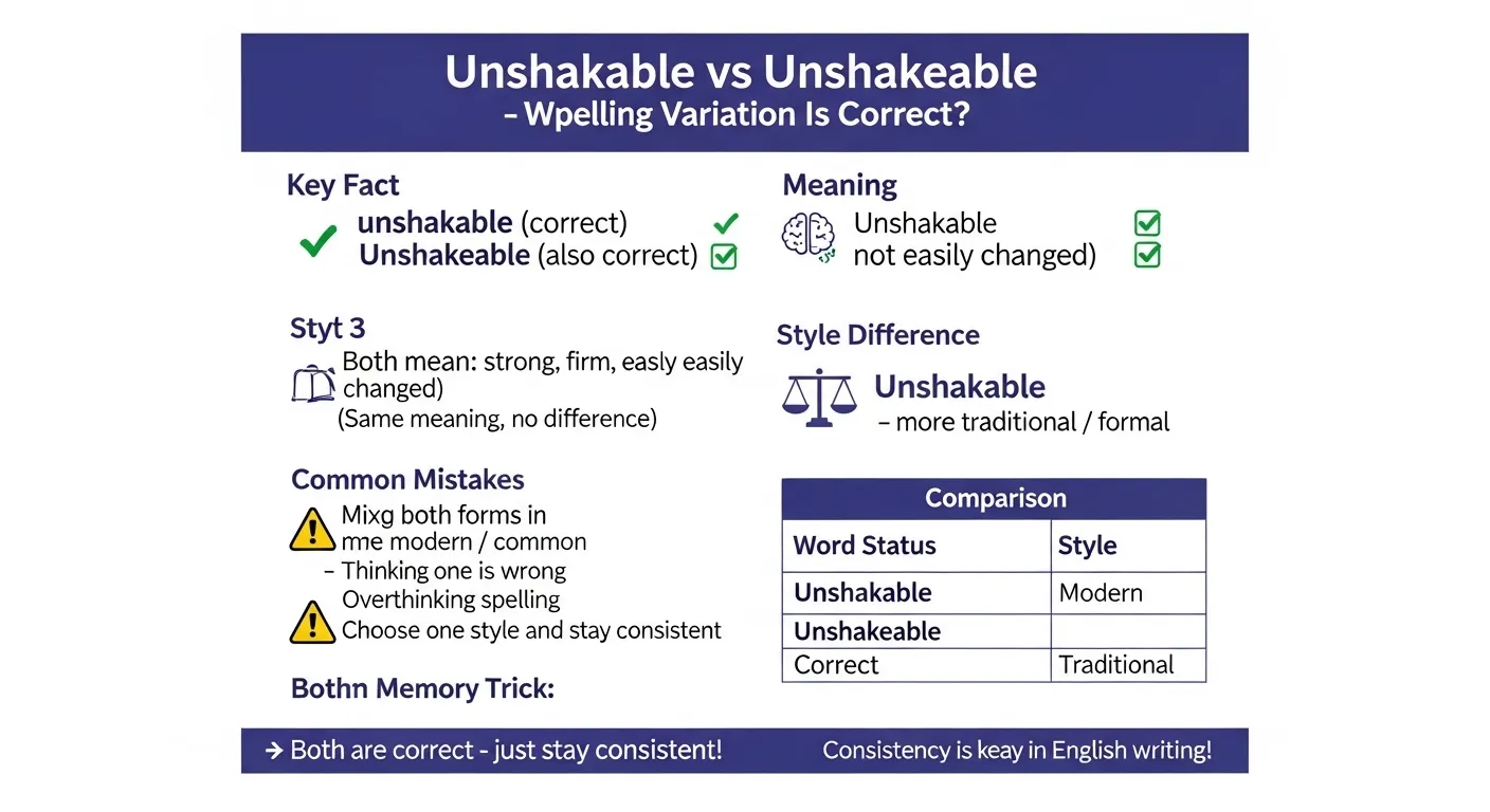 unshakeable or unshakable