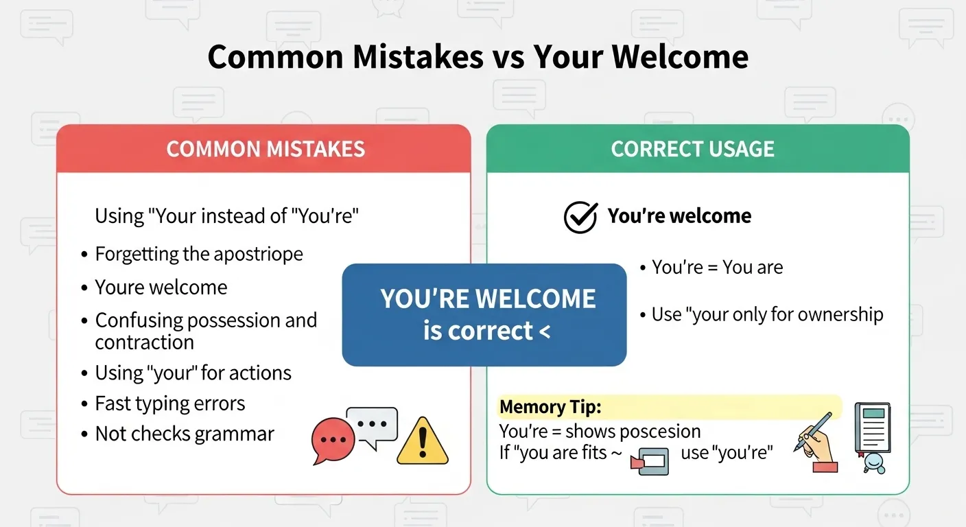 you're welcome or your welcome