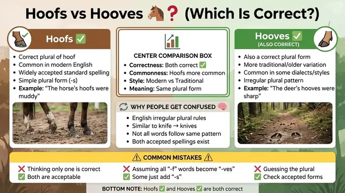 hoofs or hooves
