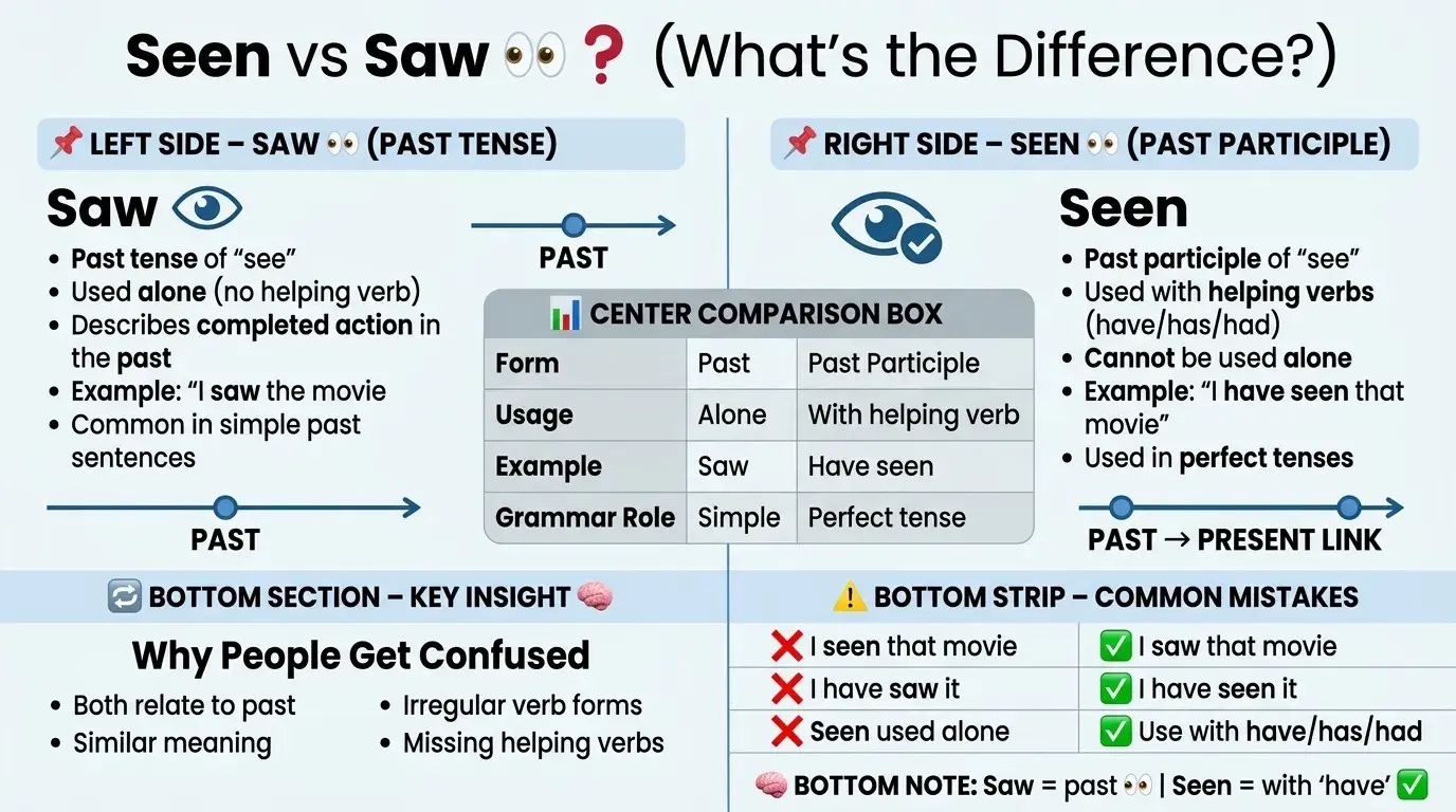 seen or saw