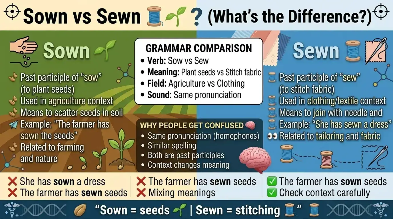 sown or sewn
