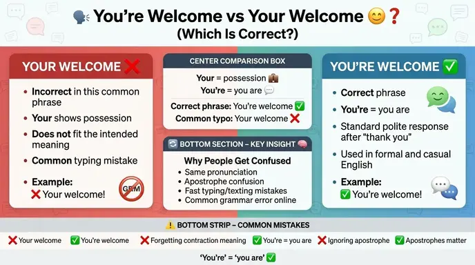you're welcome vs your welcome